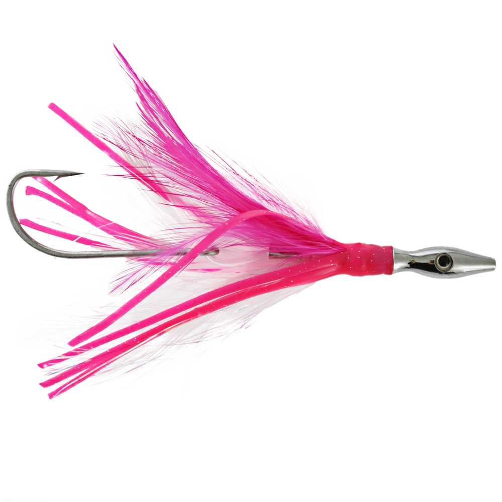 Williamson Flash Feather Rigged Tuna Lure 5in Pink White