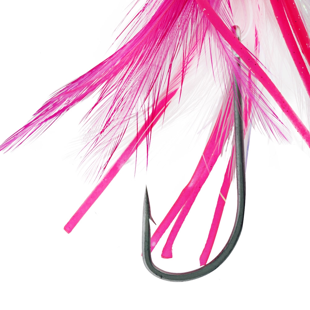 Williamson Flash Feather Rigged Tuna Lure 4in Pink White