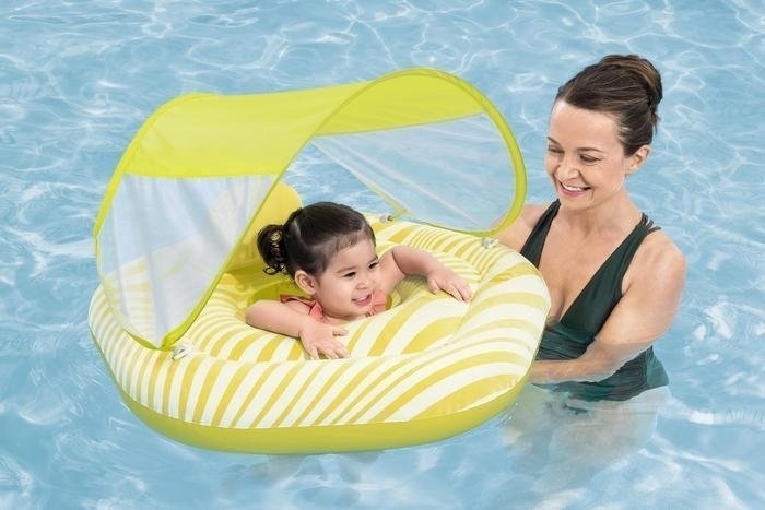 Bestway Swim Safe Comfort Plush Shaded Baby Boat Float 84cm 6mos+