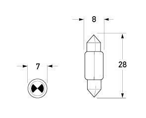 Hella Marine Festoon Bulb 24v 3W 8x28mm