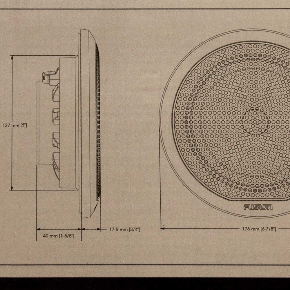 Fusion EL Series Shallow Mount Marine Speakers 6.5in 80W White