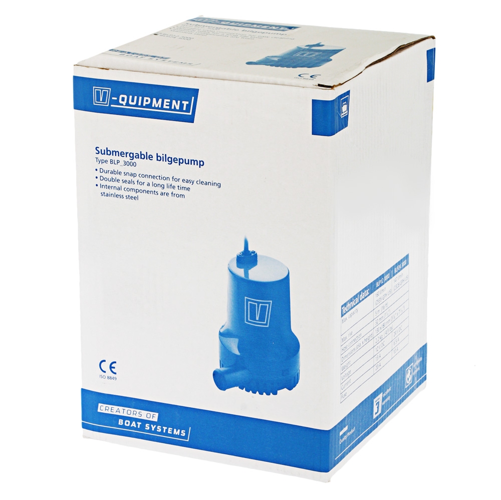 VETUS Submersible Bilge Pump 11400 L/H 3000 G/H 24V Outlet Diameter 32 mm