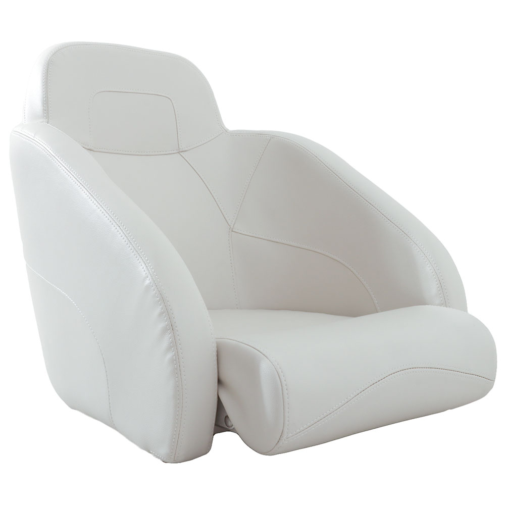 VETUS Queen Helm Seat with Flip-Up Squab White