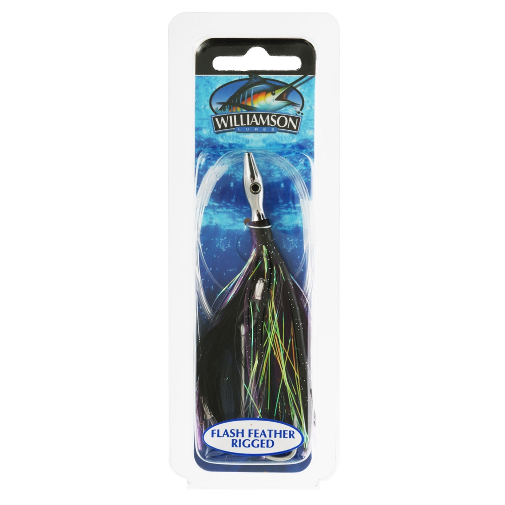 Williamson Flash Feather Rigged Tuna Lure 5in Black Purple