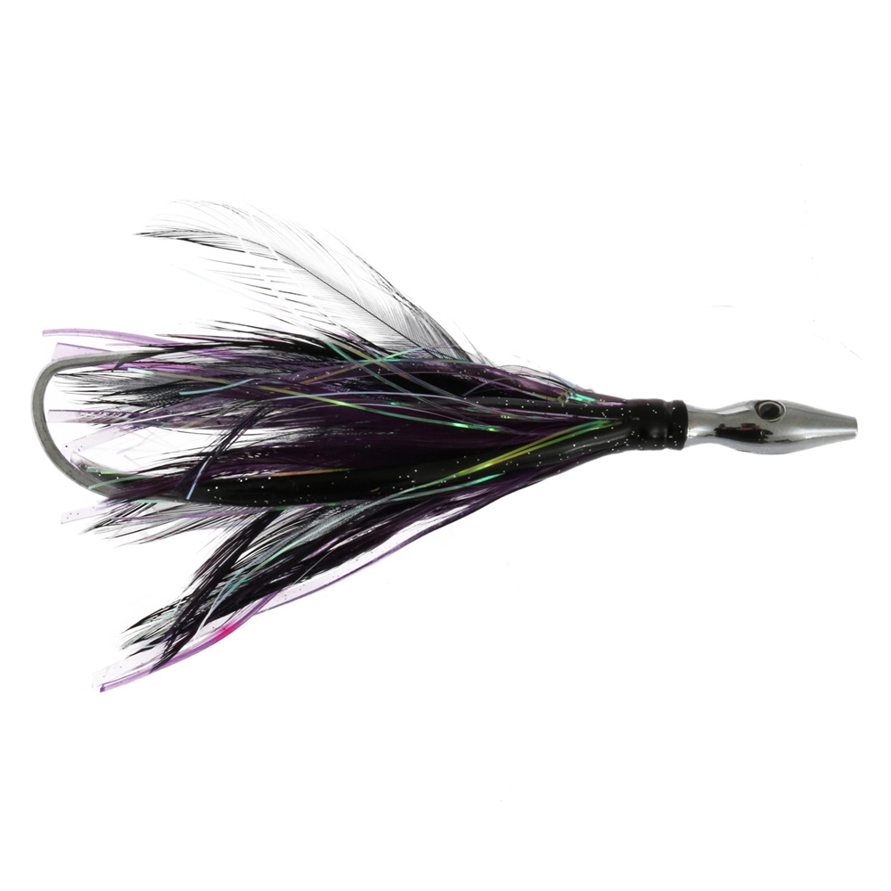 Williamson Flash Feather Rigged Tuna Lure 5in Black Purple