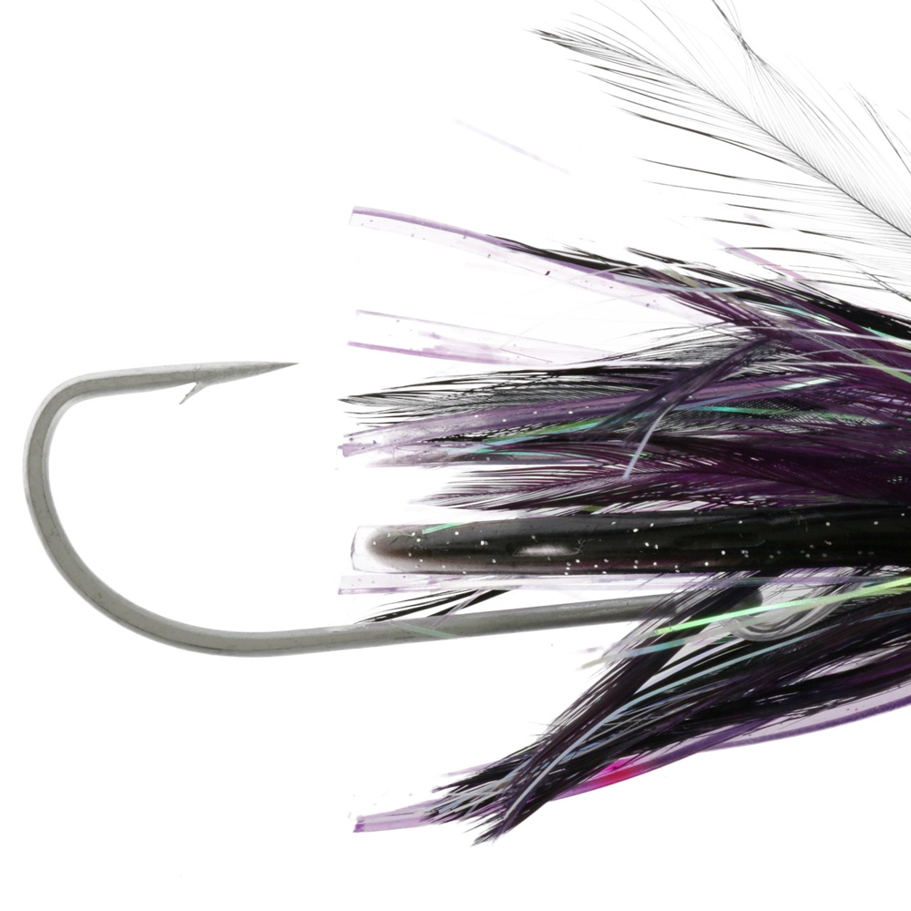 Williamson Flash Feather Rigged Tuna Lure 5in Black Purple