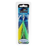 Williamson Flash Feather Rigged Tuna Lure 4in Yellow Green Thumbnail Williamson Flash Feather Rigged Tuna Lure 4in Yellow Green