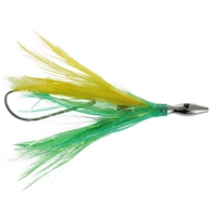 Williamson Flash Feather Rigged Tuna Lure 4in Yellow Green Thumbnail Williamson Flash Feather Rigged Tuna Lure 4in Yellow Green