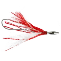 Williamson Flash Feather Rigged Tuna Lure 5in Red White Thumbnail Williamson Flash Feather Rigged Tuna Lure 5in Red White
