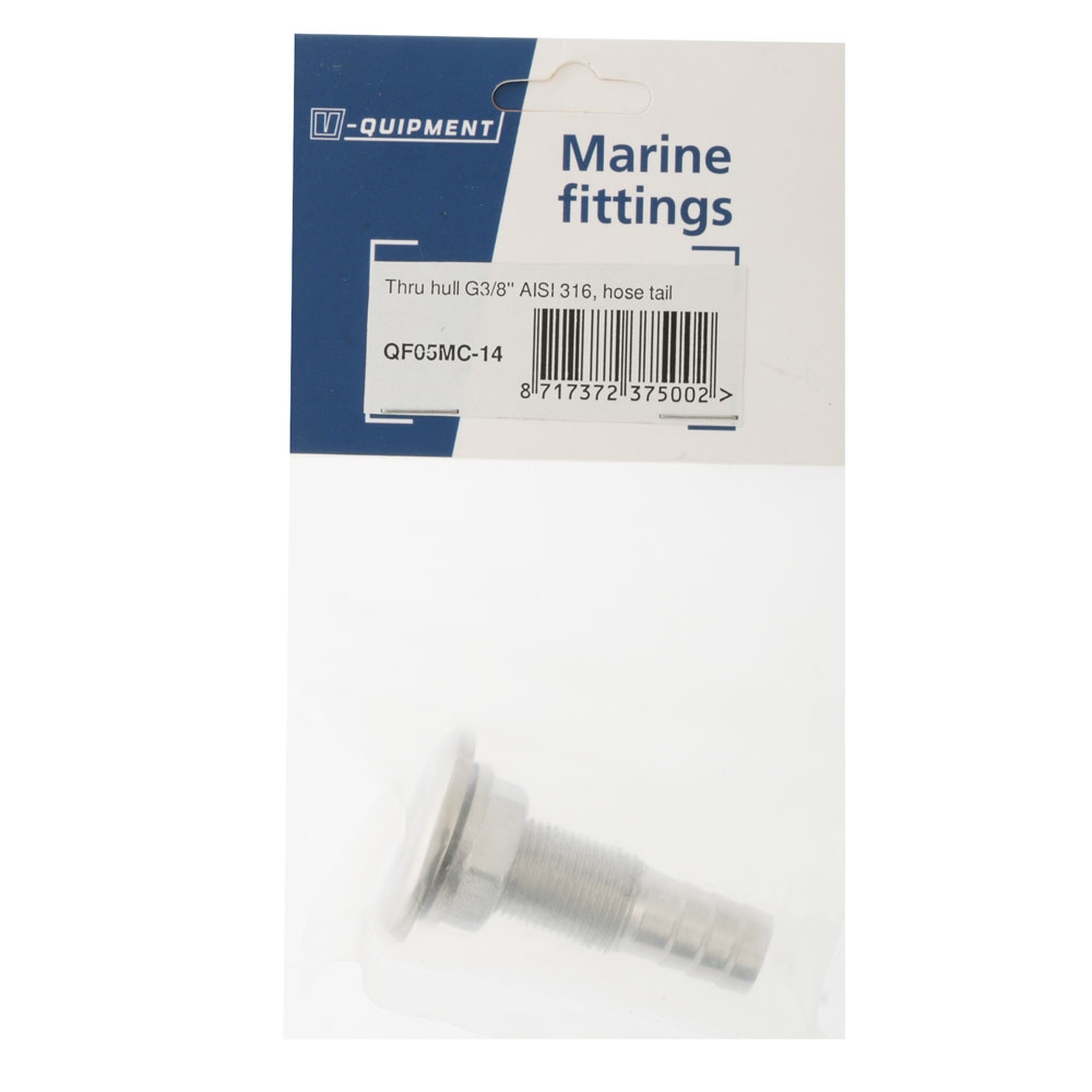 V-Quipment Stainless Thru Hull Skin Fitting - Rounded Flange