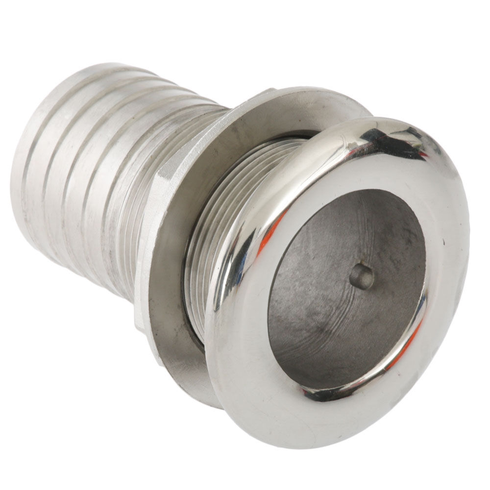 V-Quipment Stainless Thru Hull Skin Fitting - Rounded Flange G2in for 55mm Dia Hose