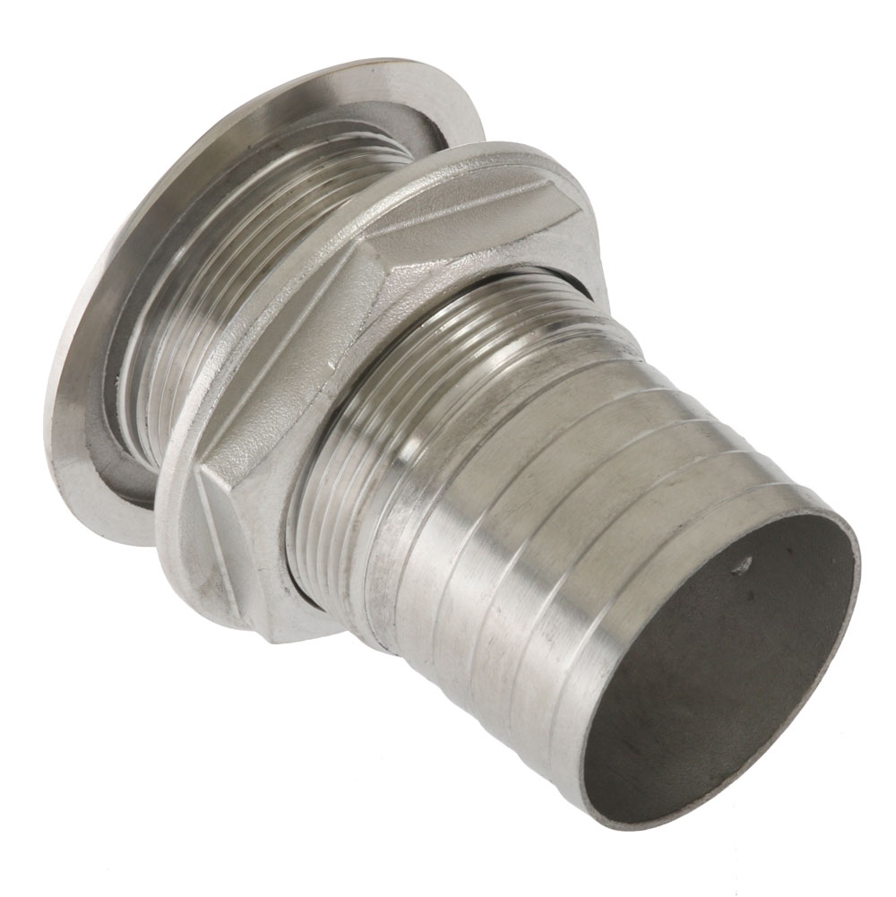 V-Quipment Stainless Thru Hull Skin Fitting - Rounded Flange