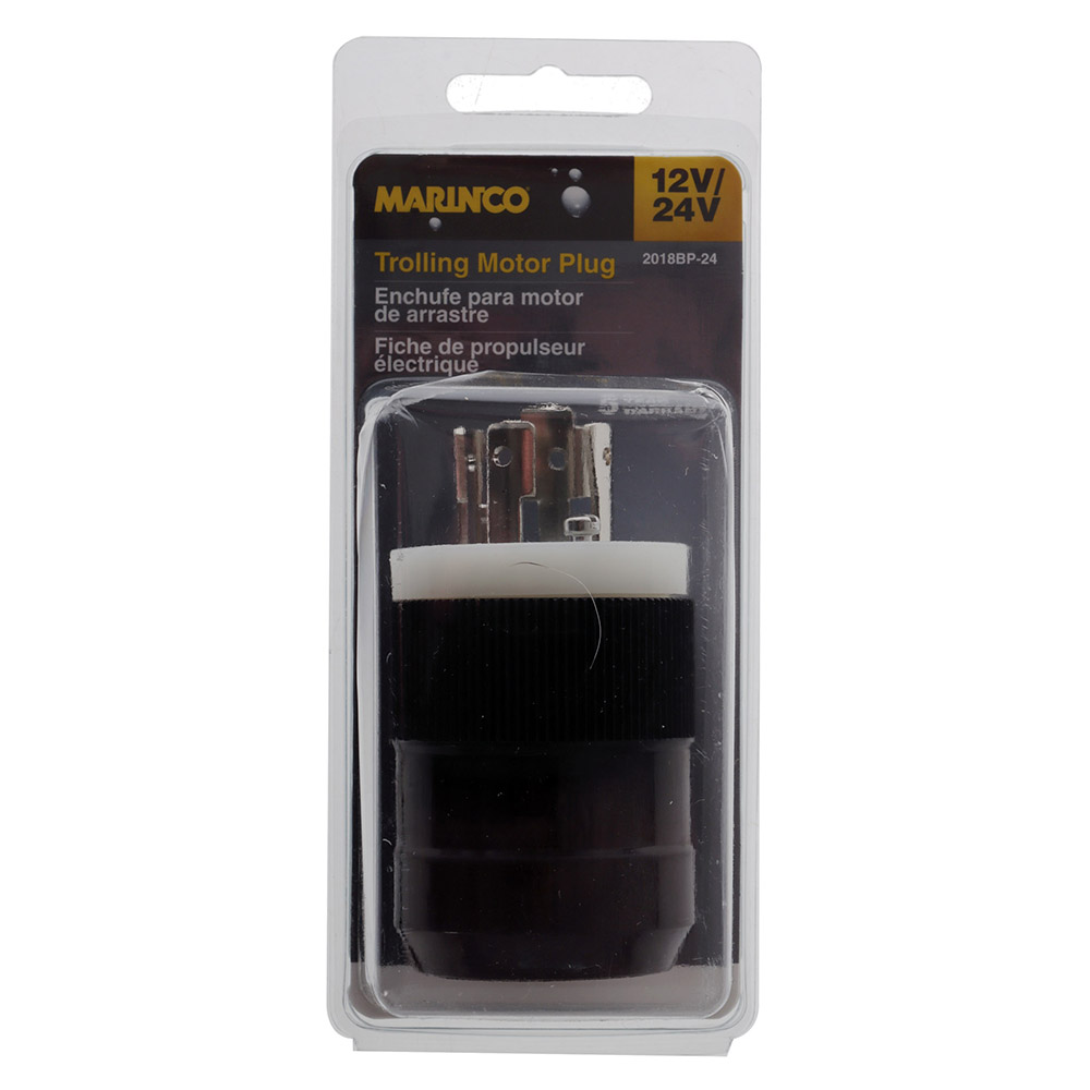 Marinco 4-Wire 12/24V Trolling Motor Plug Black