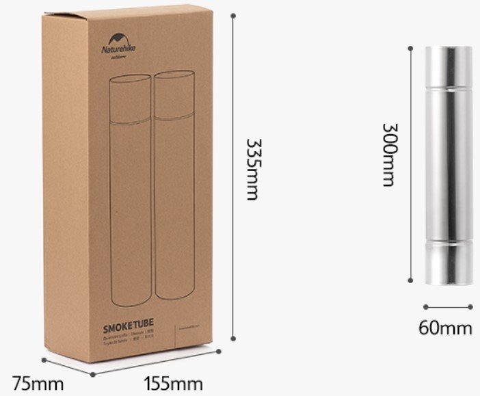 Naturehike Stainless Smoke Pipe for Firewood Stove Qty 2