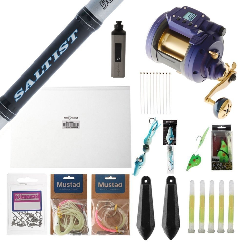 Daiwa Seapower Deep Drop Value Package with Electric Reel Battery 5ft 6in PE6-10 2pc