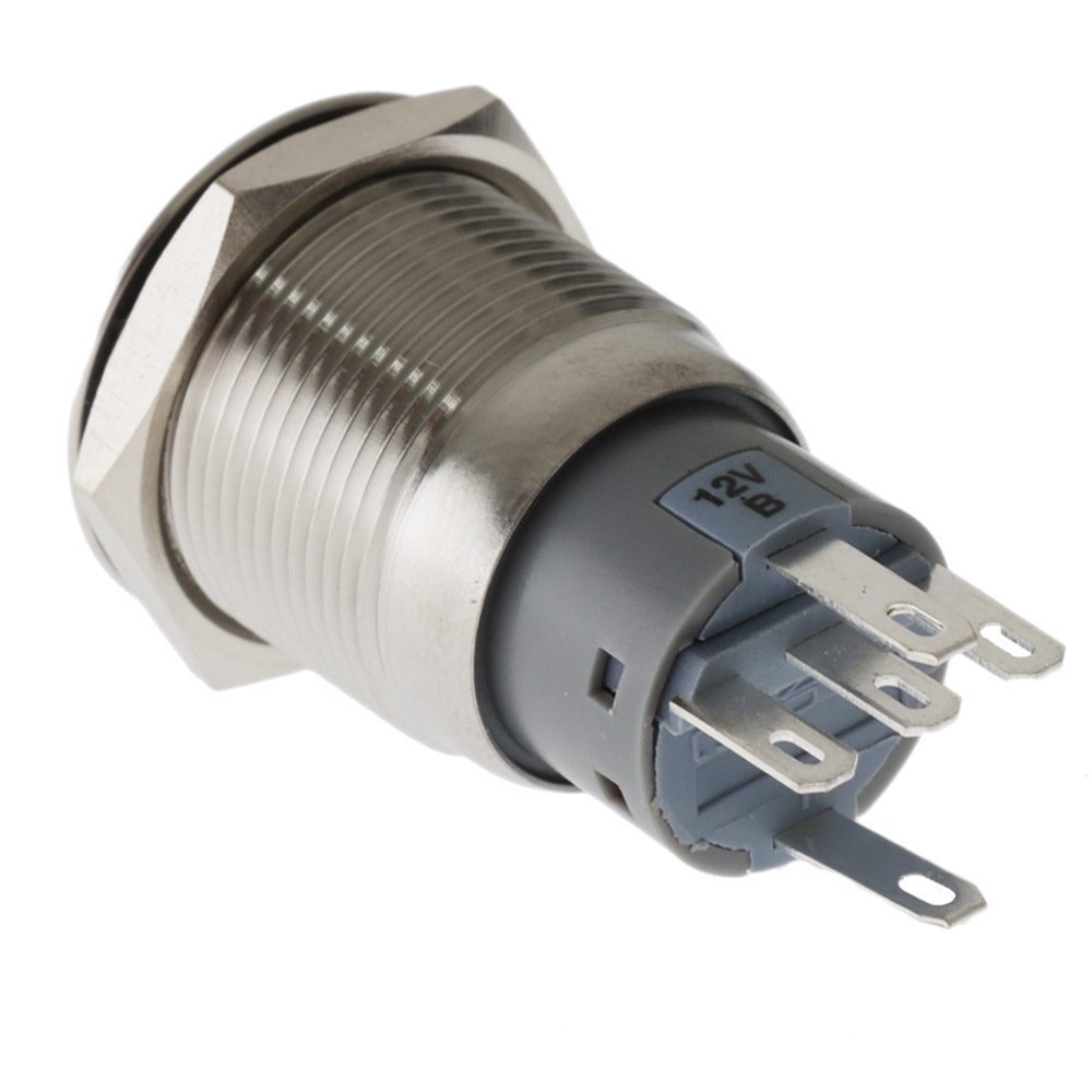 BEP Momentary 12V Push Button Switch with Blue LED Ring