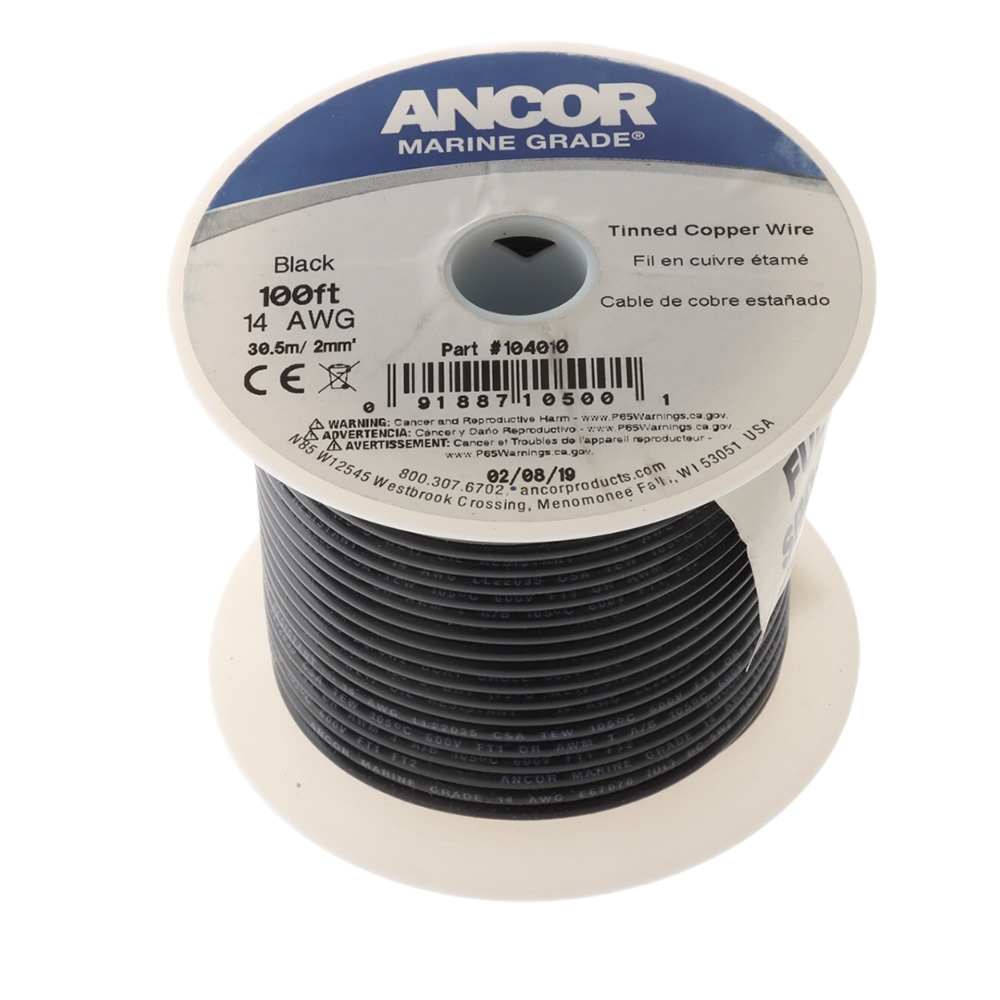 Ancor 14 AWG Primary Wire 100ft Spool Black