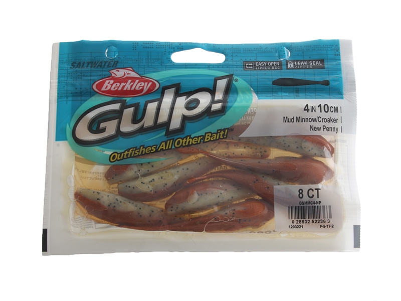 Berkley Gulp Mud Minnow Soft Bait 10cm Qty 8 New Penny