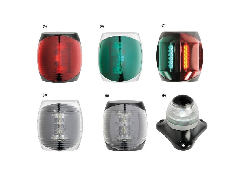 Navigation Lights White - LED Side Mount Stern Lens (E)