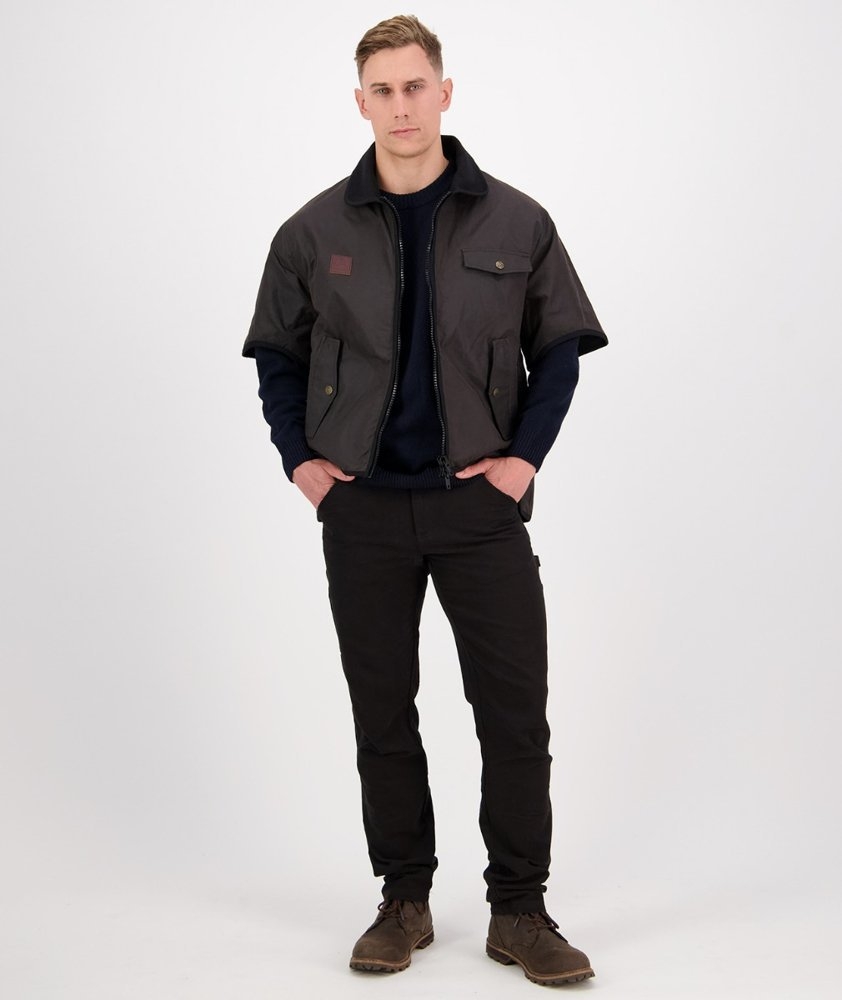 Swanndri Mens 3/4 Sleeve Brown Oilskin Jacket