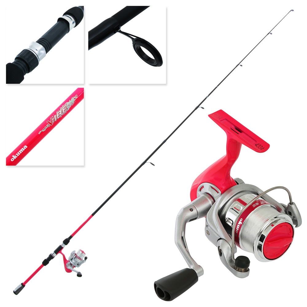 Okuma Vibe Light Spinning Kids Combo Pink 6ft 2pc