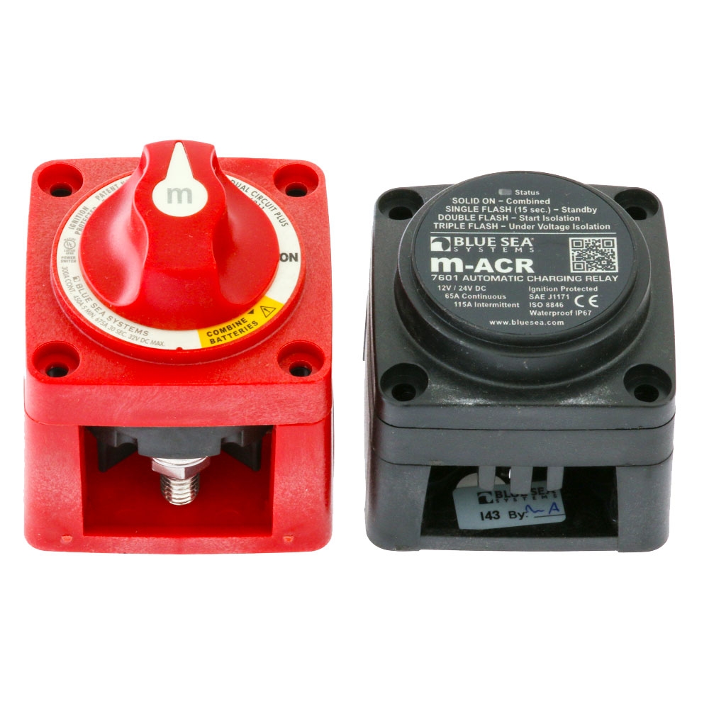 Blue Sea Mini Add-A-Battery Switch and Charging Relay Kit 65A