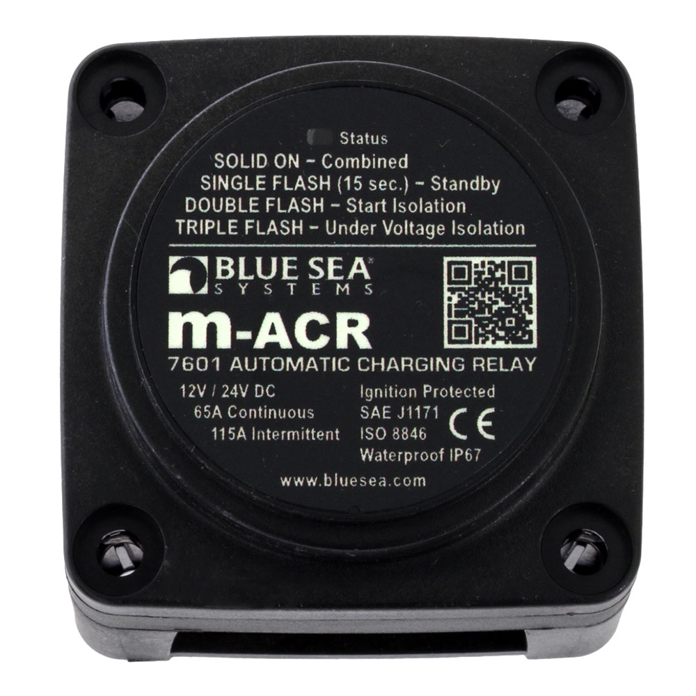 Blue Sea Mini Add-A-Battery Switch and Charging Relay Kit 65A