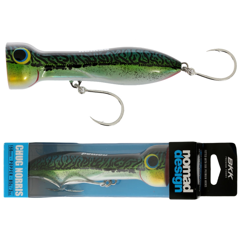 Nomad Design Chug Norris Popper 150mm 80g Spanish Green Mackerel