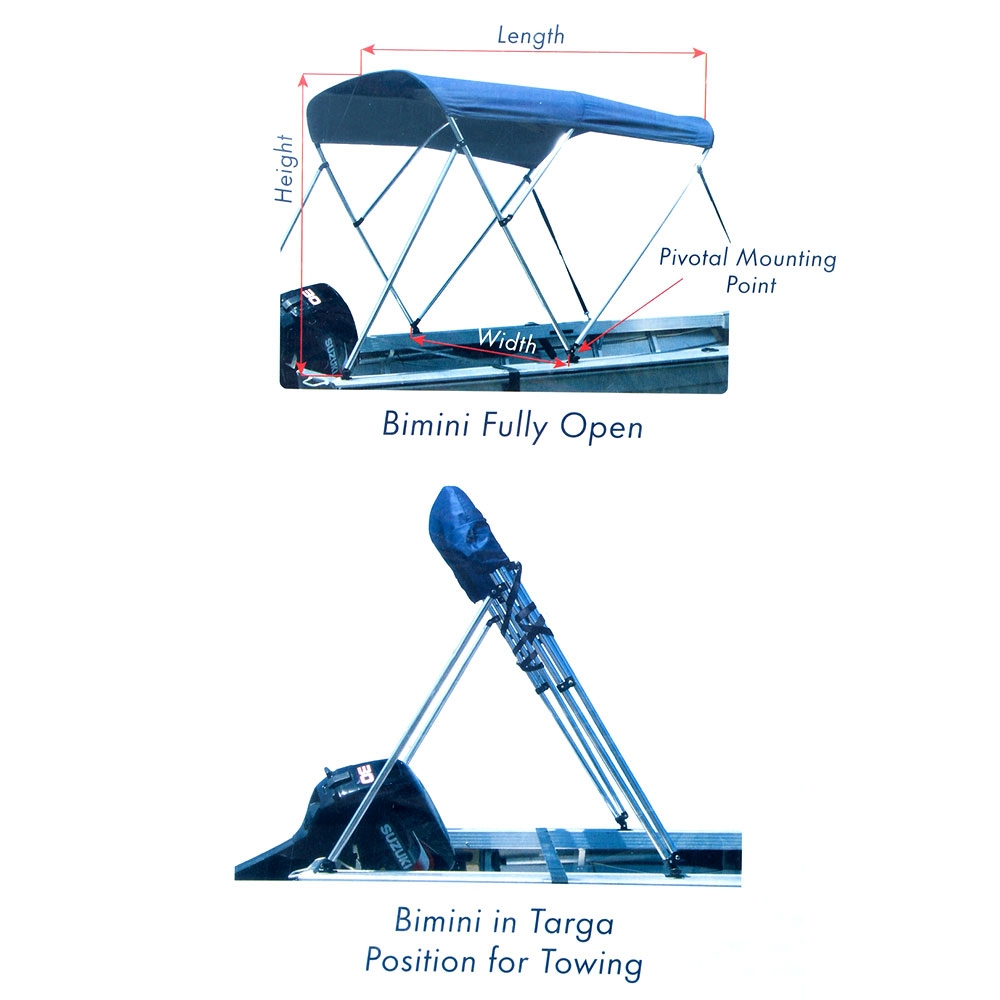 BLA 3 Bow Bimini Top Navy 1.8-2.0 x 1.3m