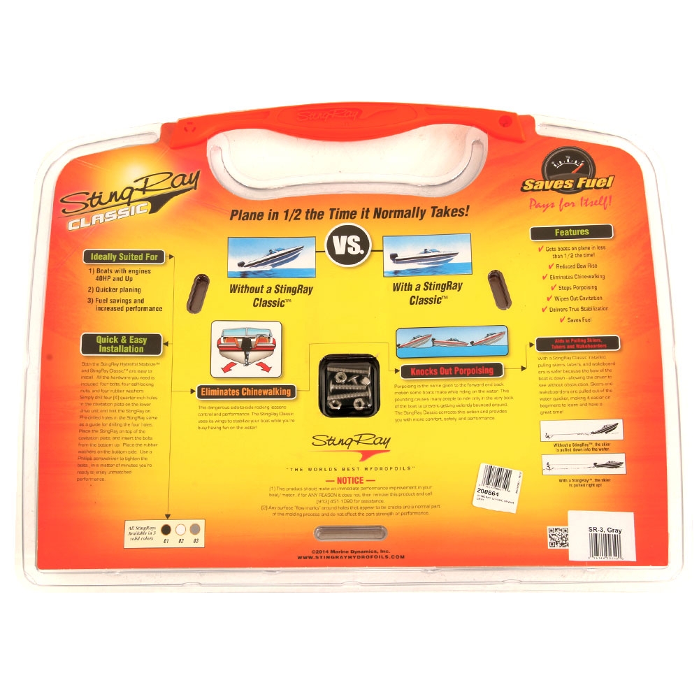 Stingray Classic Senior Hydrofoil Stabiliser Grey