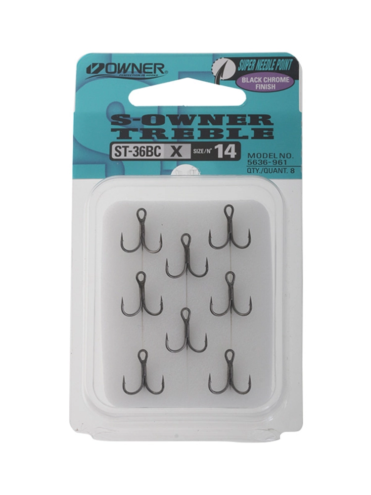 Owner ST-36 BC Stinger Treble Hooks 14 Qty 8 Owner ST-36 BC Stinger Treble Hooks 14 Qty 8