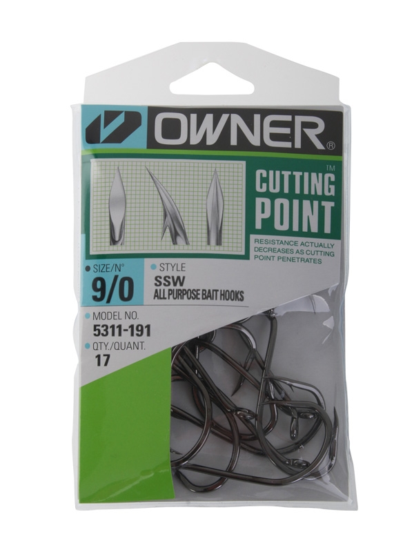 Owner SSW Cutting Point Octopus Bait Hooks Pro Pack 9/0 Qty 17