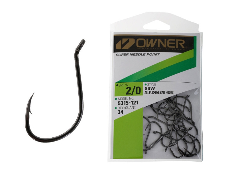 Owner SSW Needle Point Octopus Bait Hooks Pro Pack 2/0 Qty 34
