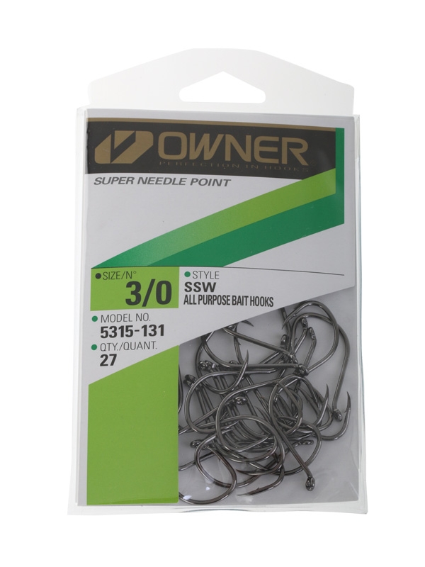 Owner SSW Needle Point Octopus Bait Hooks Pro Pack 3/0 Qty 27