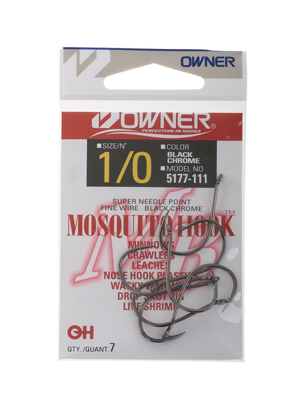Owner Fine Wire Mosquito Lure Assist Hooks 1/0 Qty 7