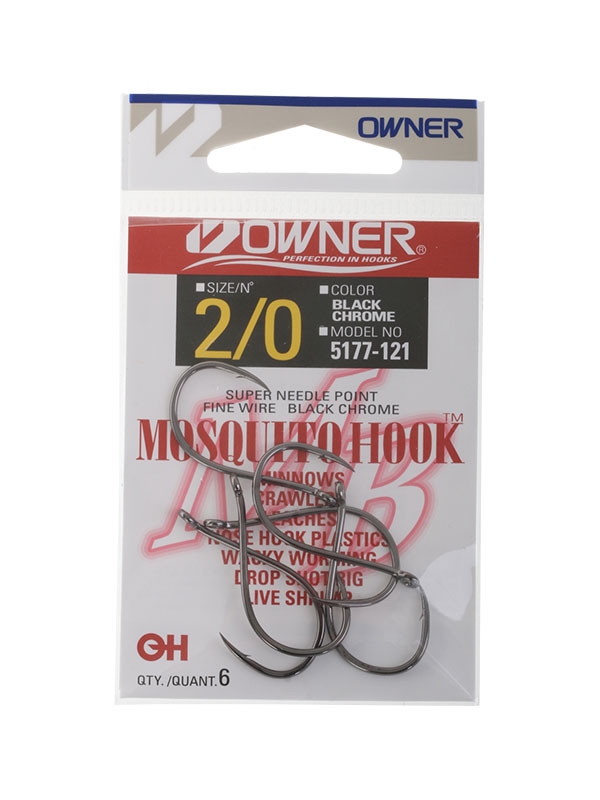 Owner Fine Wire Mosquito Lure Assist Hooks 2/0 Qty 6
