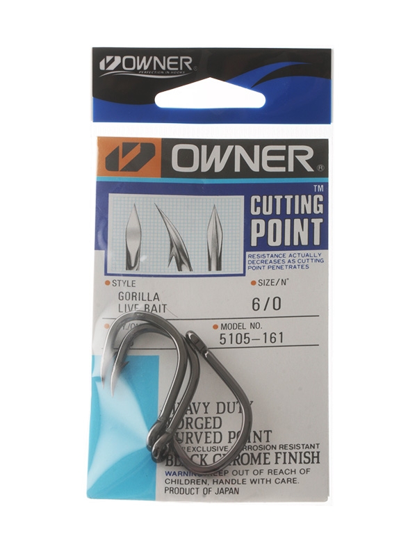 Owner Gorilla Livebait Hooks 6/0 Qty 3
