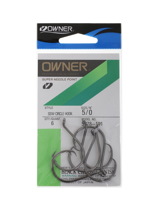 Owner SSW Circle Hooks 5/0 Qty 6
