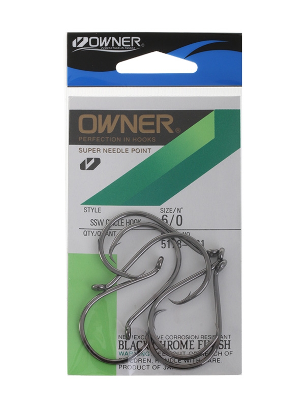 Owner SSW Circle Hooks 6/0 Qty 6