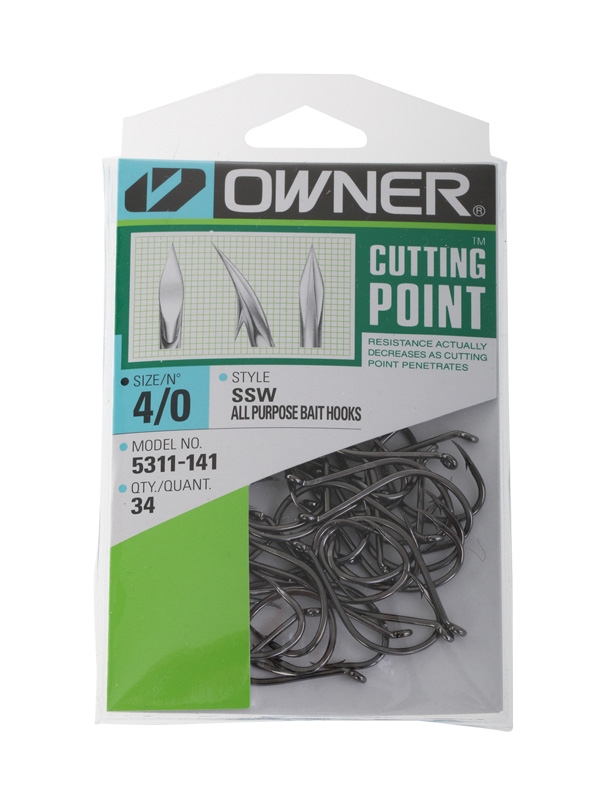 Owner SSW Cutting Point Octopus Bait Hooks Pro Pack 4/0 Qty 34