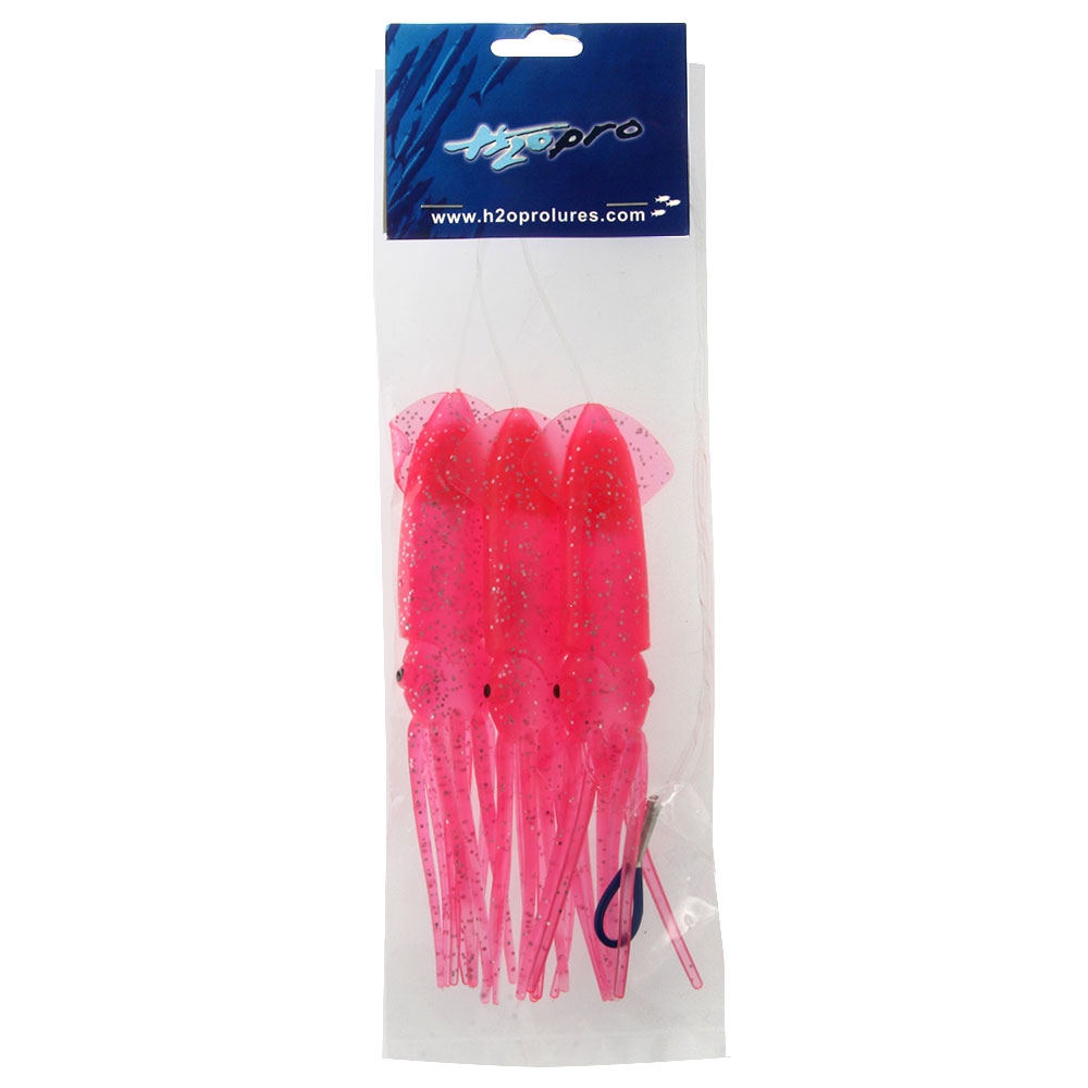 H2O Pro 7in Triple Rigged B2 Squid Dredge Teaser Pink
