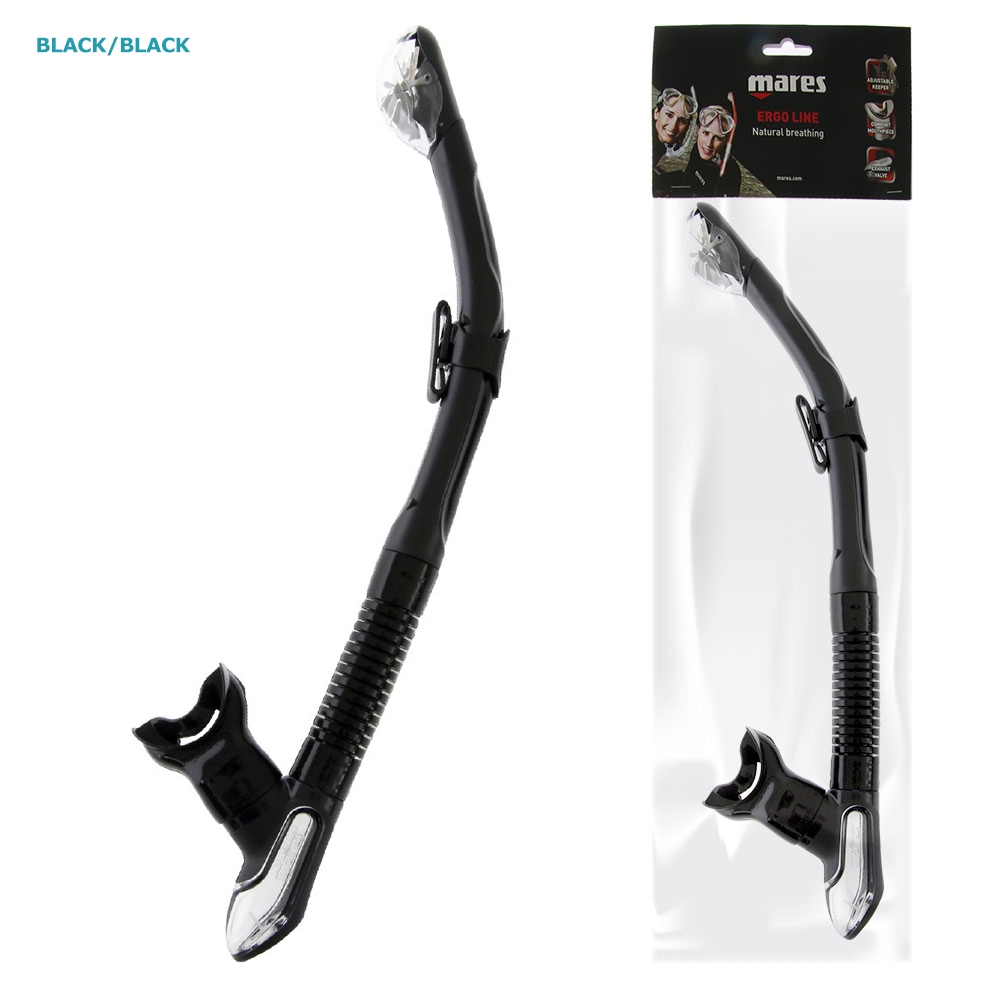 Mares Ergo Dry Top Dive Snorkel Black