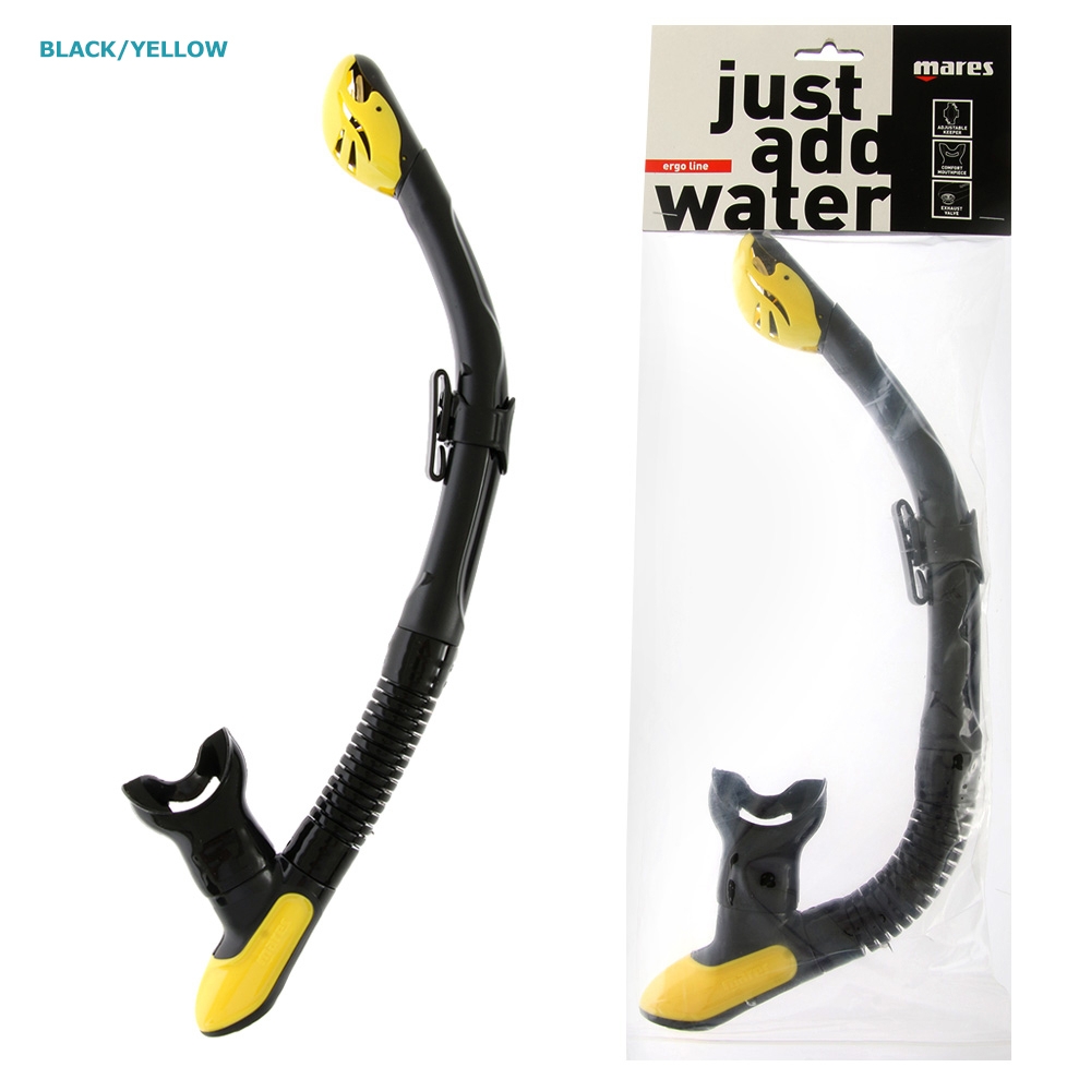 Mares Ergo Dry Top Dive Snorkel Black