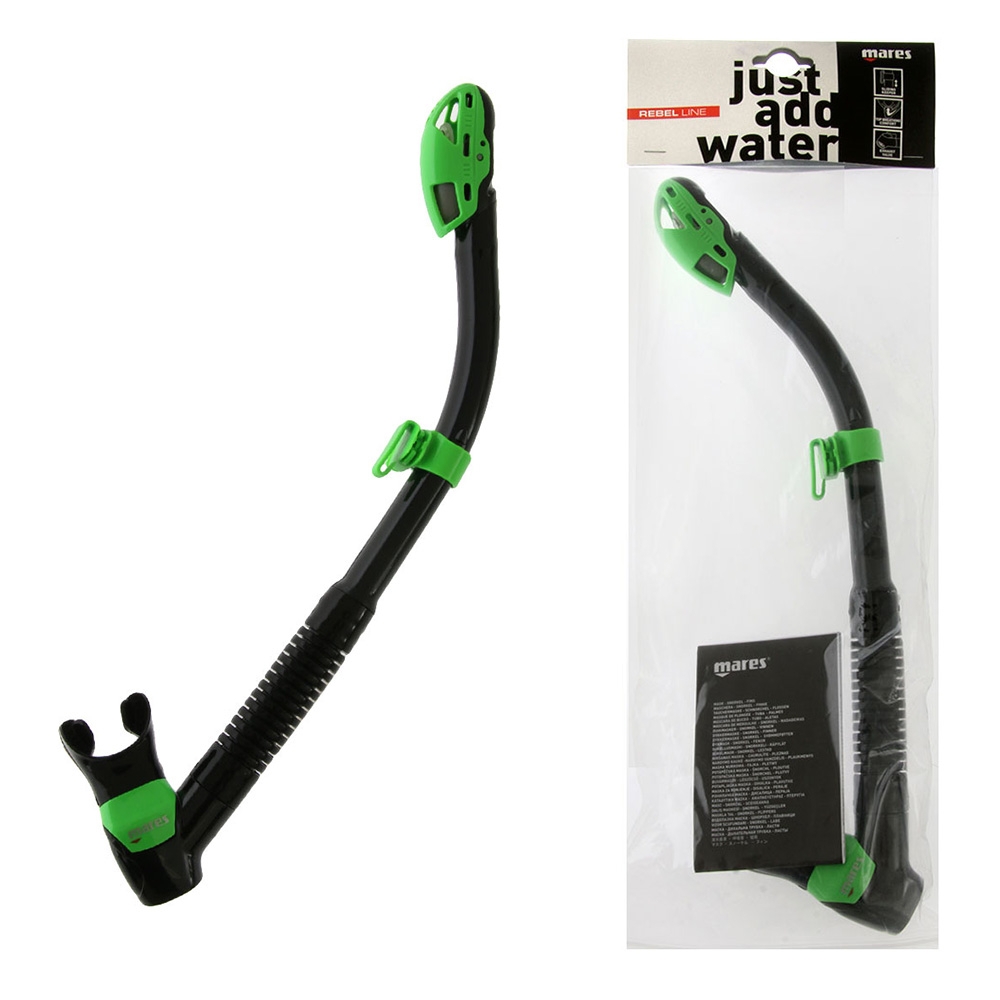 Mares Rebel Dry Top Dive Snorkel Black/Lime