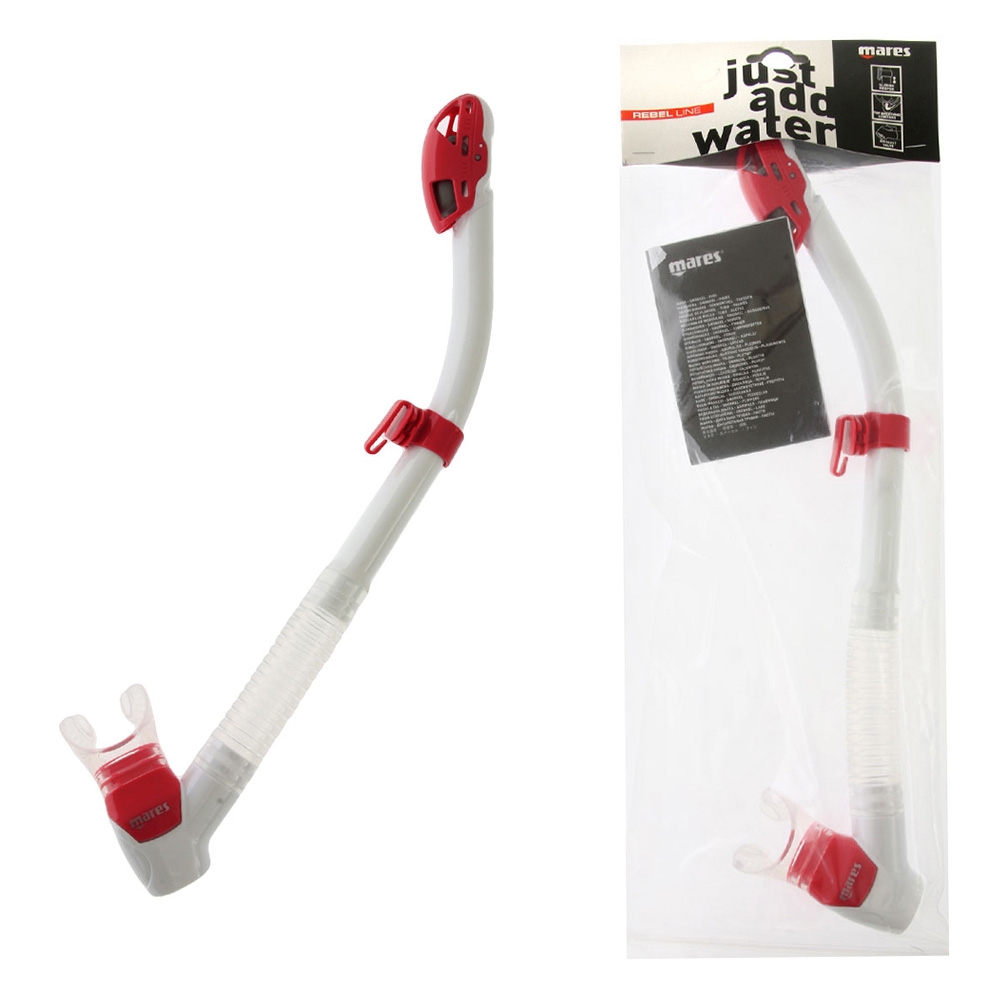 Mares Rebel Dry Top Dive Snorkel White/Red
