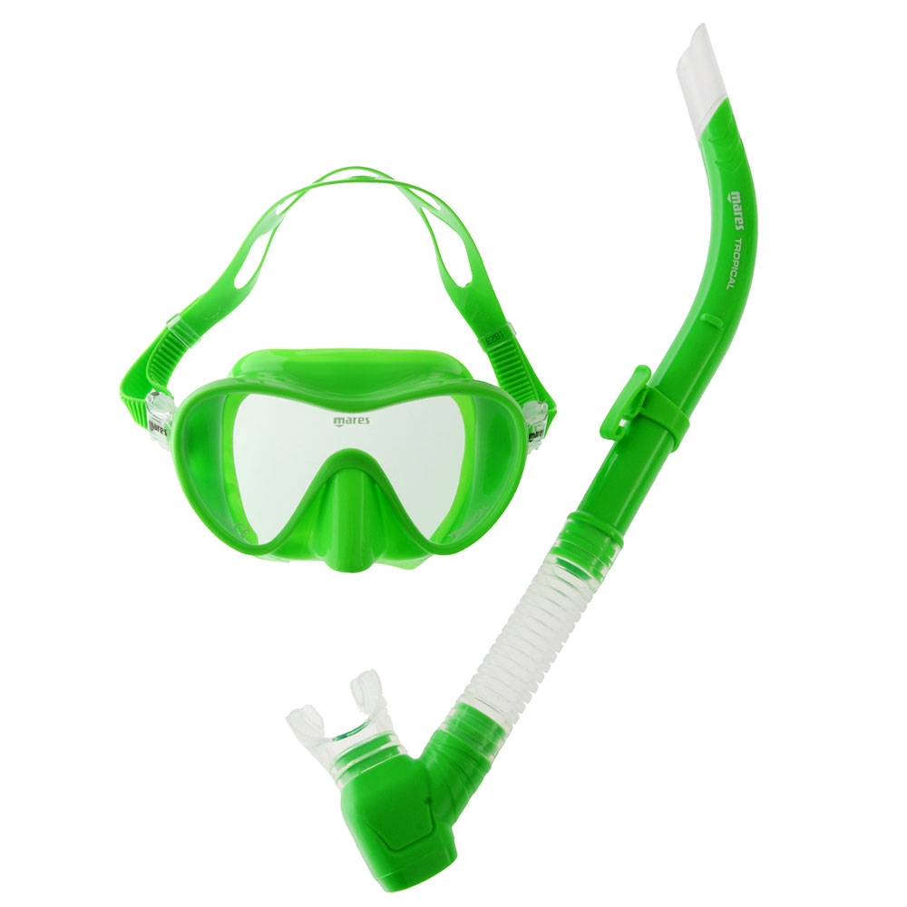 Mares Tropical Adult Dive Mask and Snorkel Set Green