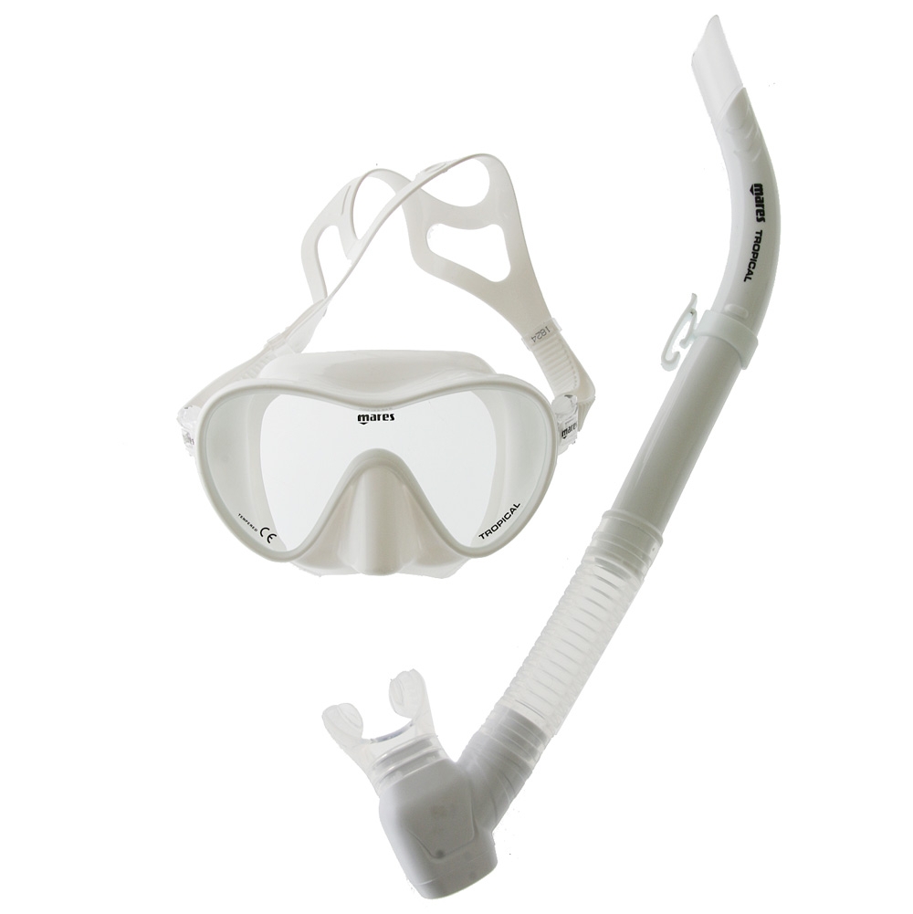 Mares Tropical Adult Dive Mask and Snorkel Set White