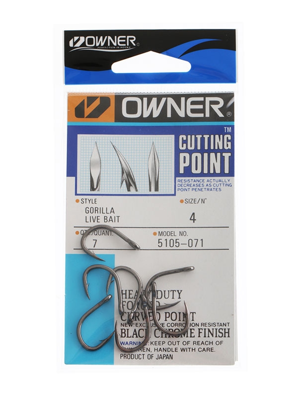 Owner Gorilla Livebait Hooks 4 Qty 7