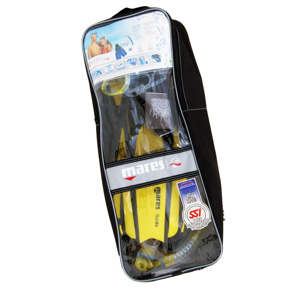 Mares Cobia and Fluida Adult Dive Mask Snorkel and Fins Set