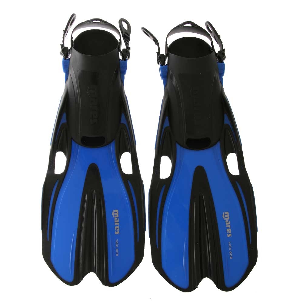 Mares Marlin and Volo Adult Dive Mask Snorkel and Fins Set Blue M/L
